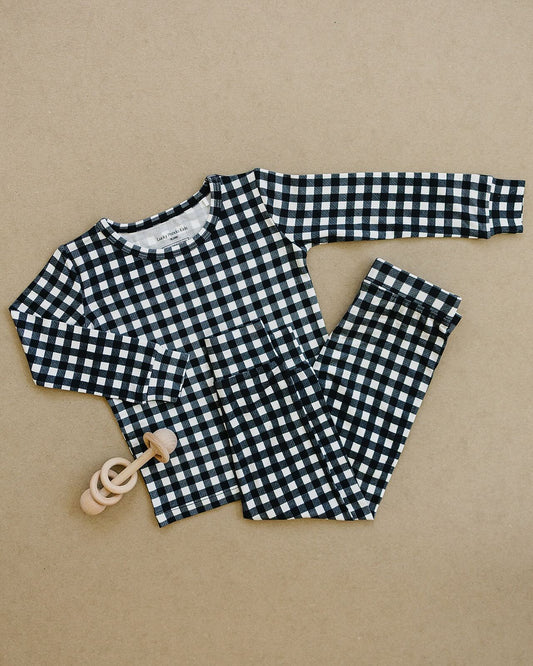 Bamboo Two Piece Set | Black Gingham