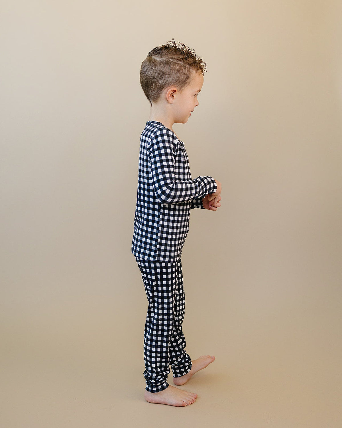 Bamboo Two Piece Set | Black Gingham