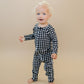 Bamboo Zip Romper | Black Gingham