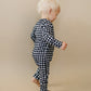 Bamboo Zip Romper | Black Gingham
