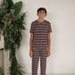 Youth Straight Leg Bamboo Pajamas | Holiday Stripe