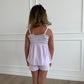 Purple Stripe Babydoll Smocked Set