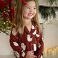 Girl's Bamboo Button Up Lounge Set | Vintage Santa