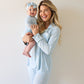 Women's Bamboo Button Up Lounge Set | Blue Bows