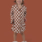 COPPER CHECKERS GIRL'S DREAM GOWN