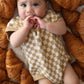 Knit Romper | Latte Check