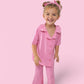 BELLA PINK RIB DREAM GIRL'S FLARE SET