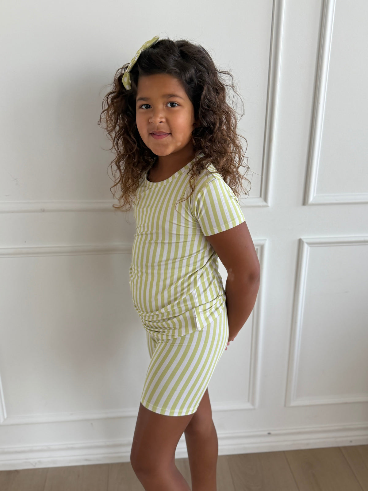 Green Stripe Short Set