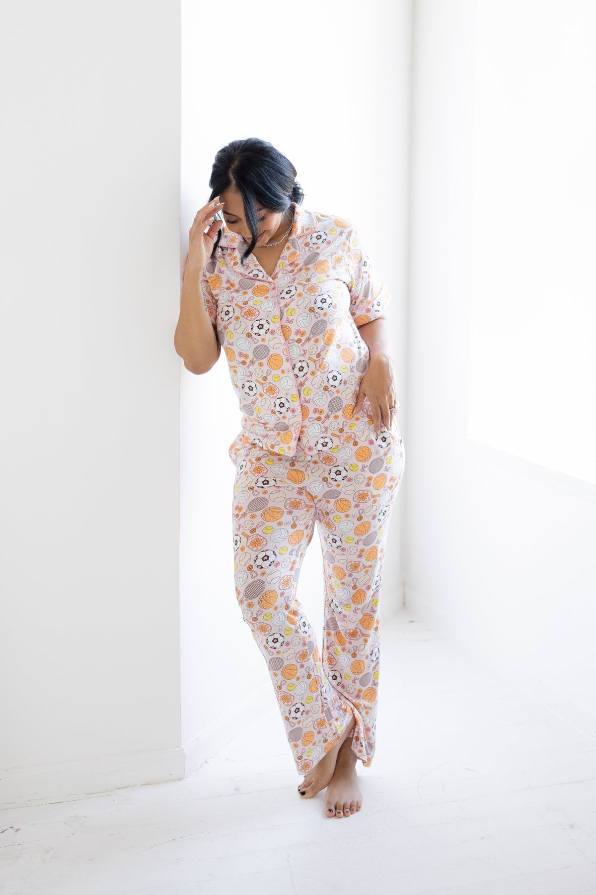 Game Winning Dreams Adult Short Sleeve Flare Button Up Set
