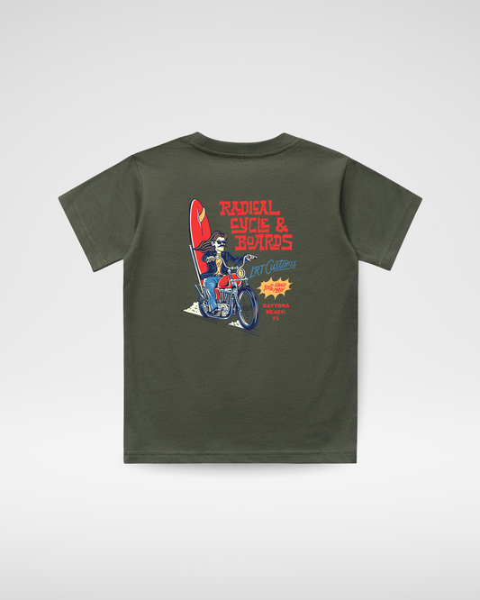 RADICAL CYCLE AND BOARDS TEE - CYPRESS