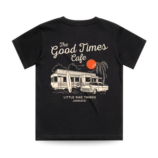 THE GOOD TIMES CAFE TEE - BLACK