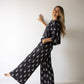 Women's Bamboo Crop Tee Lounge Set | Midnight Skelly