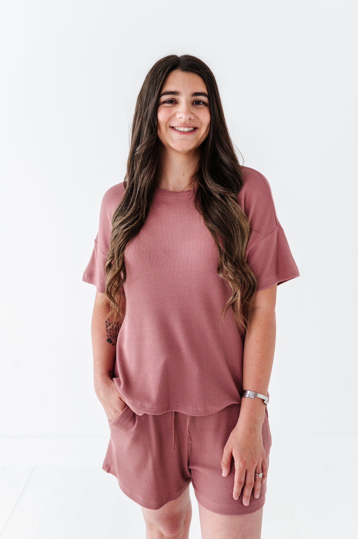 Mesa Adult Drawstring Waffle Knit Set