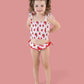ONE IN A MELON DREAM SMOCKED TANKINI TWO PIECE SWIM SUIT