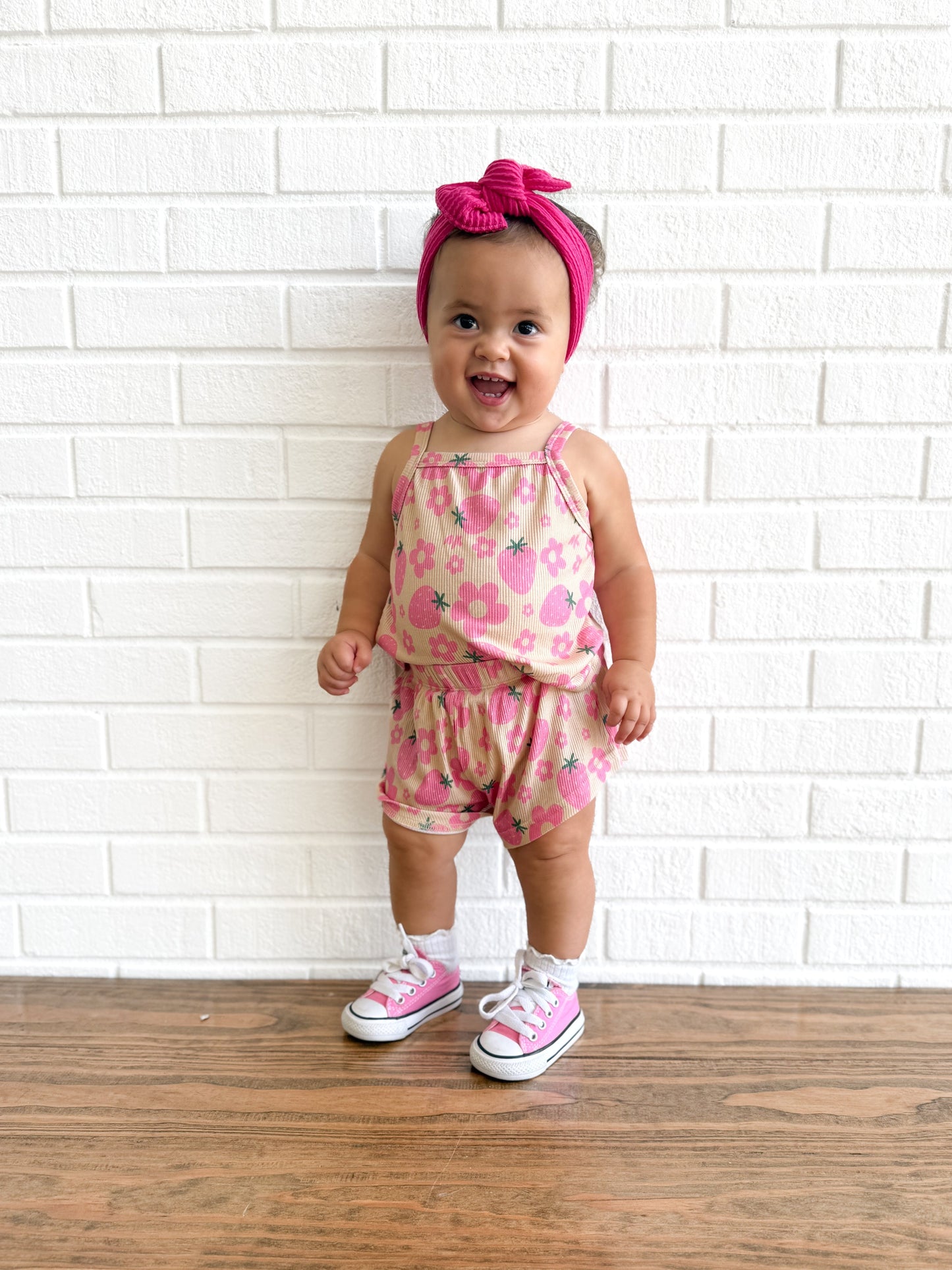 Strawberry summer- Ribbed bamboo set PRE ORDER