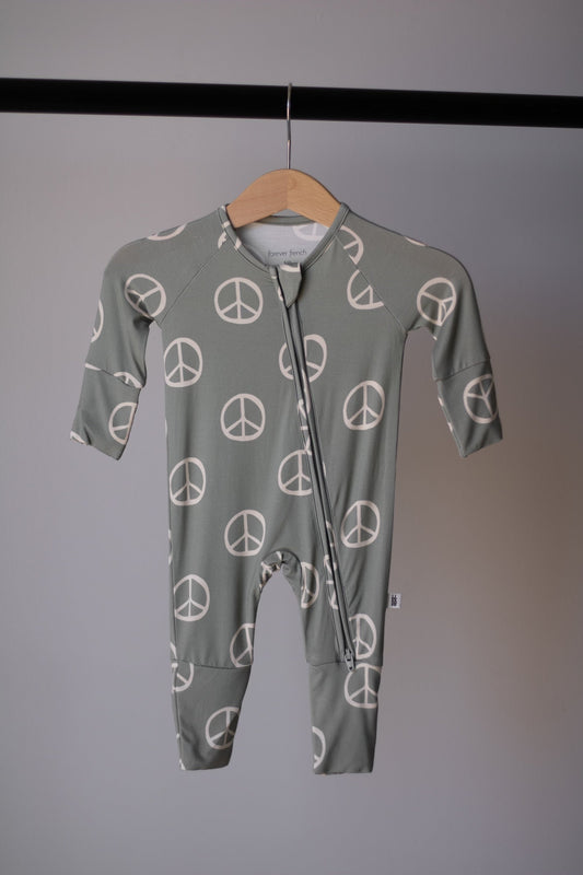 Bamboo Zip Pajamas | Peace