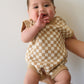 Knit Romper | Latte Check