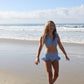Girls Two Piece Swimsuit | Blue Gingham