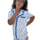 Blueberry Breeze Ruffle Button Up Short Set