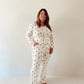 Women's Bamboo Pajama | White & Black Lightning Bolt