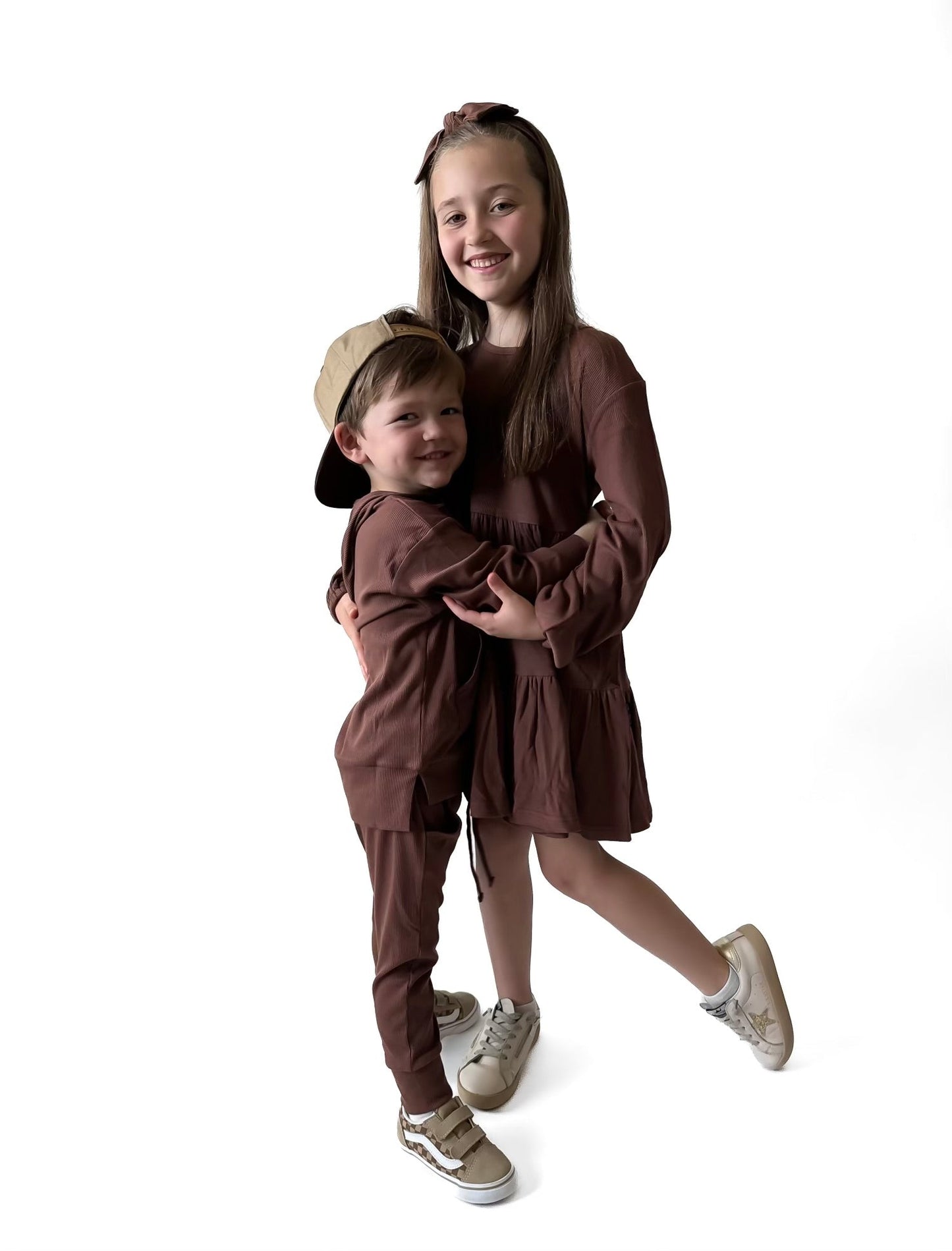 BAMBOO RIBBED DRESS - COCOA