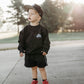 Moto Sweatshirt Acid Wash Black
