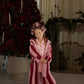 Girl's Bamboo Button Up Lounge Set | Pink Candy Cane
