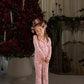 Girl's Bamboo Button Up Lounge Set | Pink Candy Cane