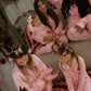 Women's Bamboo Button Up Lounge Set | Pink Candy Cane