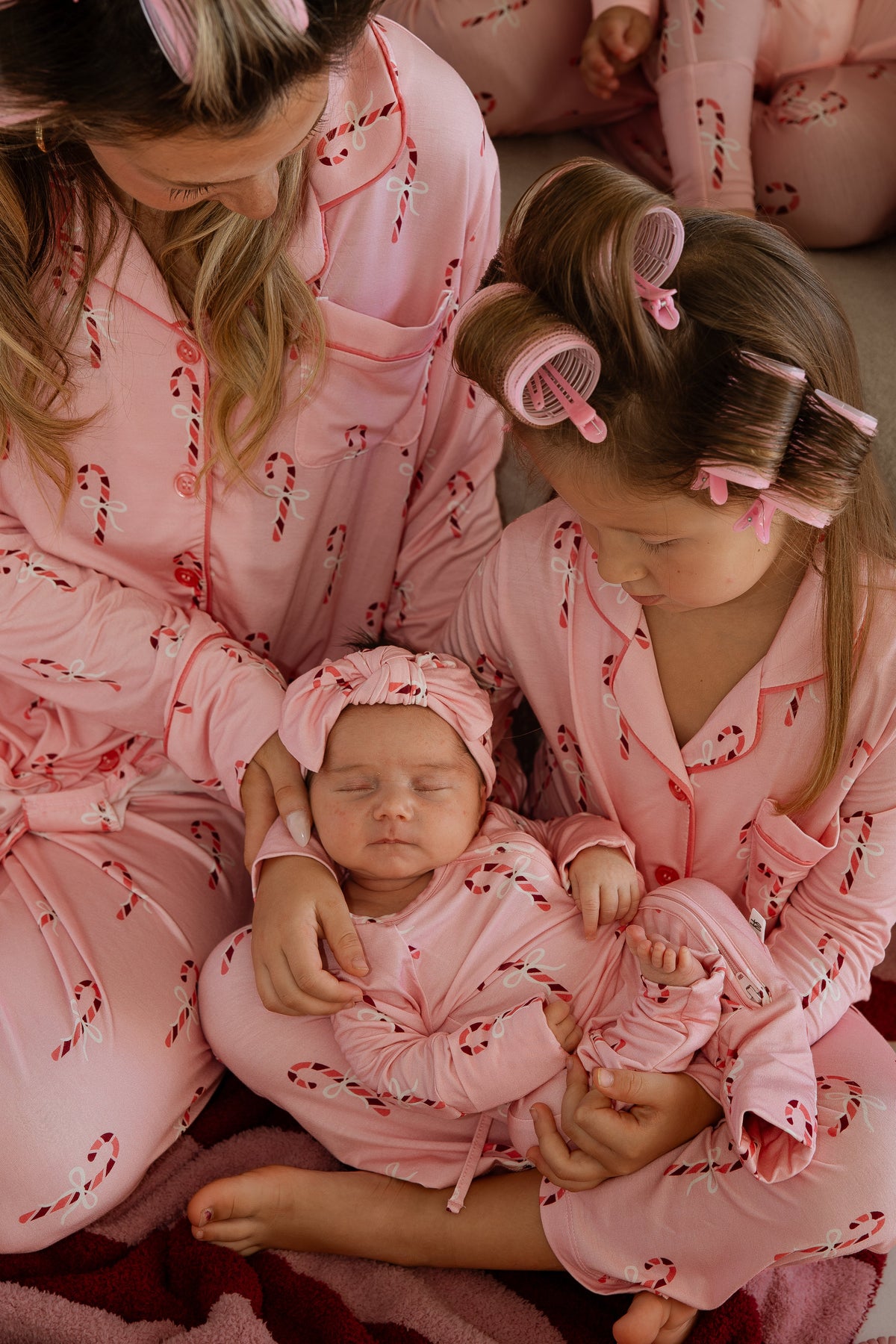 Bamboo Zip Pajamas | Pink Candy Cane