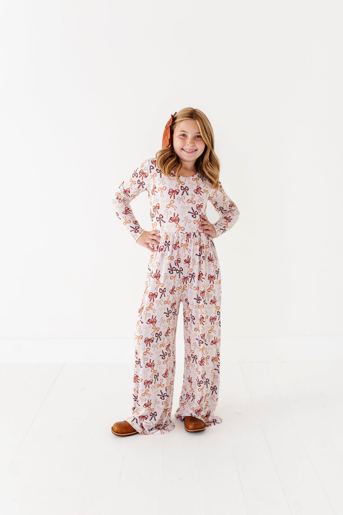 Autumn Ribbons Wide Leg Romper