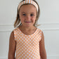 Orange Polka Dot Tank Shorty Romper