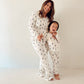 Women's Bamboo Pajama | White & Black Lightning Bolt