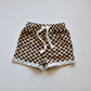 CHECK 'YA LATER SHORTS - BROWN/BEIGE