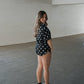 Women's Bamboo Short Set | B&W Polka Dot