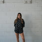 Women's Bamboo Short Set | B&W Polka Dot