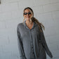 Women's Bamboo Button Up Lounge Set | Black Gingham