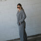 Women's Bamboo Button Up Lounge Set | Black Gingham
