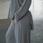 Women's Bamboo Button Up Lounge Set | Black Gingham