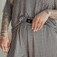 Women's Boxy Tee Lounge Set | Green Gingham