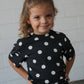 Girl's Bamboo Short Set | B&W Polka Dot