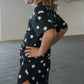 Girl's Bamboo Short Set | B&W Polka Dot