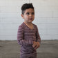 Bamboo Two Piece Pajamas | Maroon Stripe