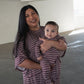 Bamboo Zip Pajamas | Maroon Stripe