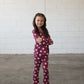 Girl's Bamboo Button Up Lounge Set | Heather Rose Dot