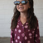 Girl's Bamboo Button Up Lounge Set | Heather Rose Dot