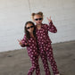 Girl's Bamboo Button Up Lounge Set | Heather Rose Dot