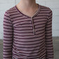 Bamboo Two Piece Pajamas | Maroon Stripe