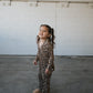 Girl's Bamboo Button Up Lounge Set | Leopard