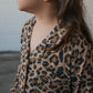 Girl's Bamboo Button Up Lounge Set | Leopard